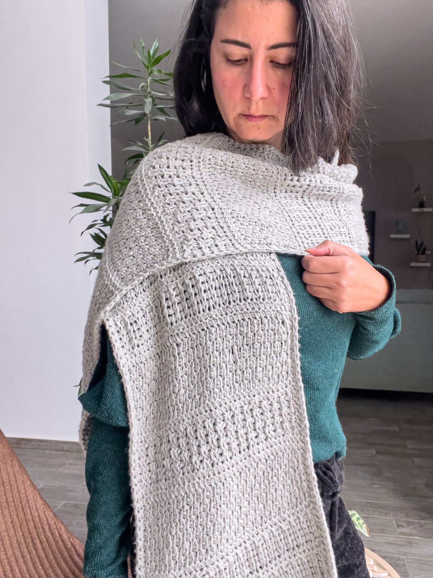 Winter notes Wrap Tunisian Crochet pattern
