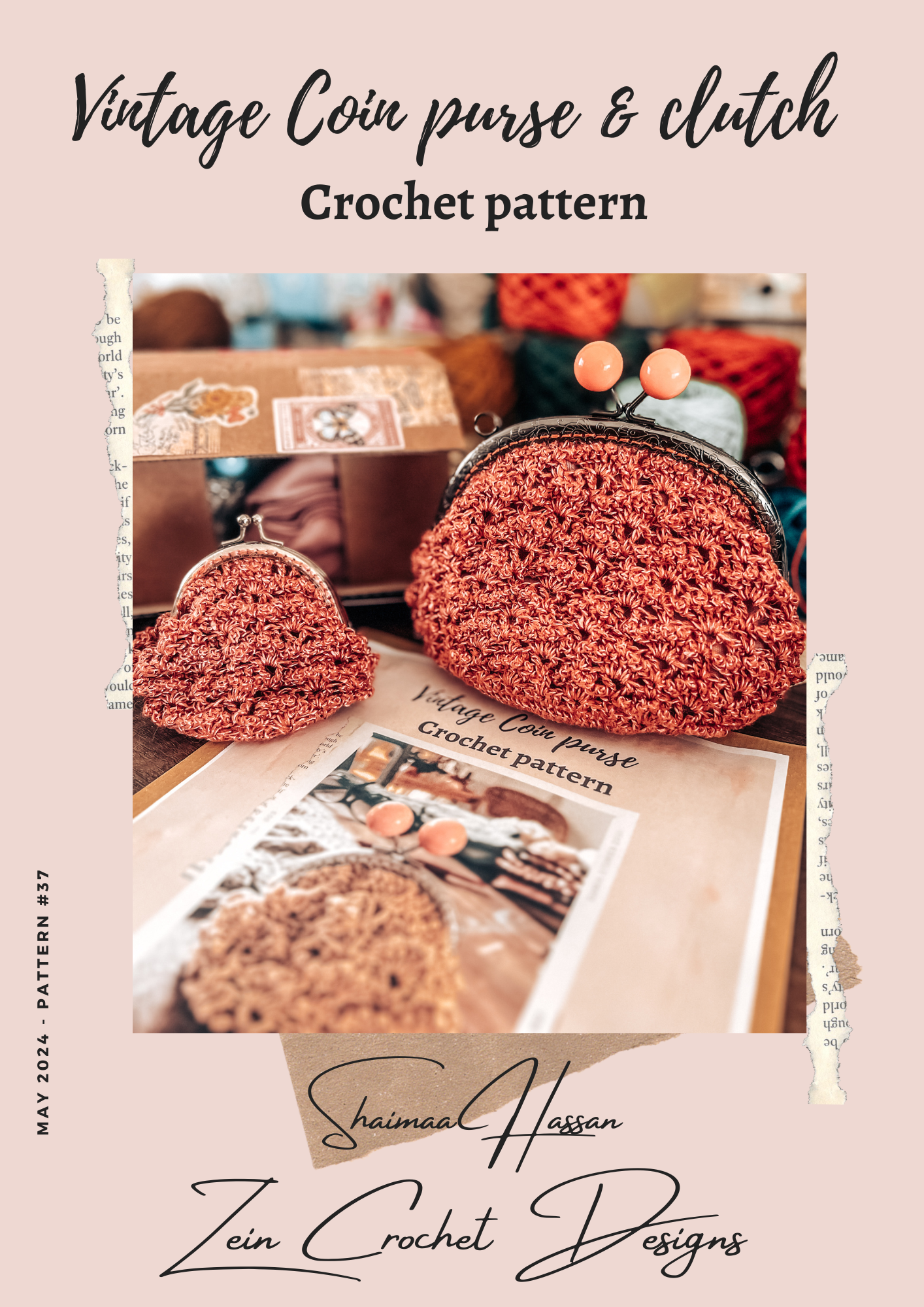 Vintage coin purse & clutch crochet pattern