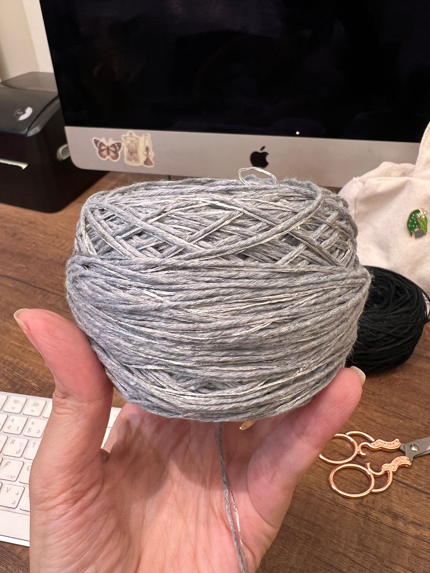 Cotton sequins yarn / خيط قطن ترتر