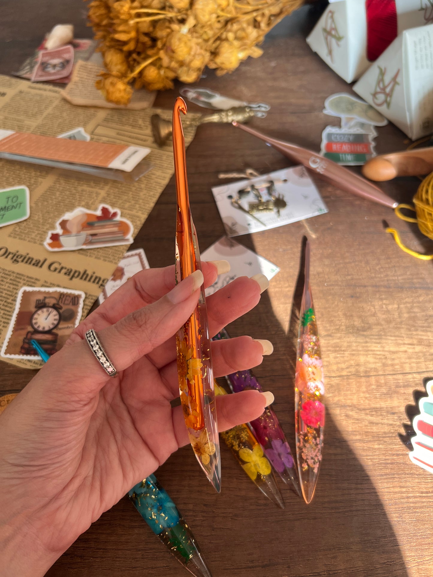 Floral Transparent Crochet Hook