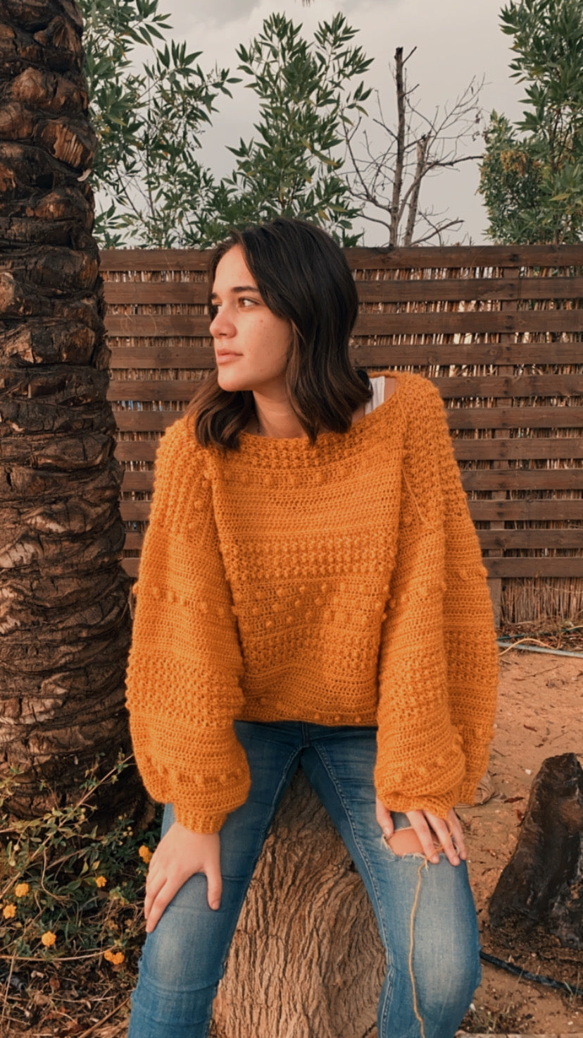 Jasmine Coral sweater (Mohair Edition) Crochet Pattern