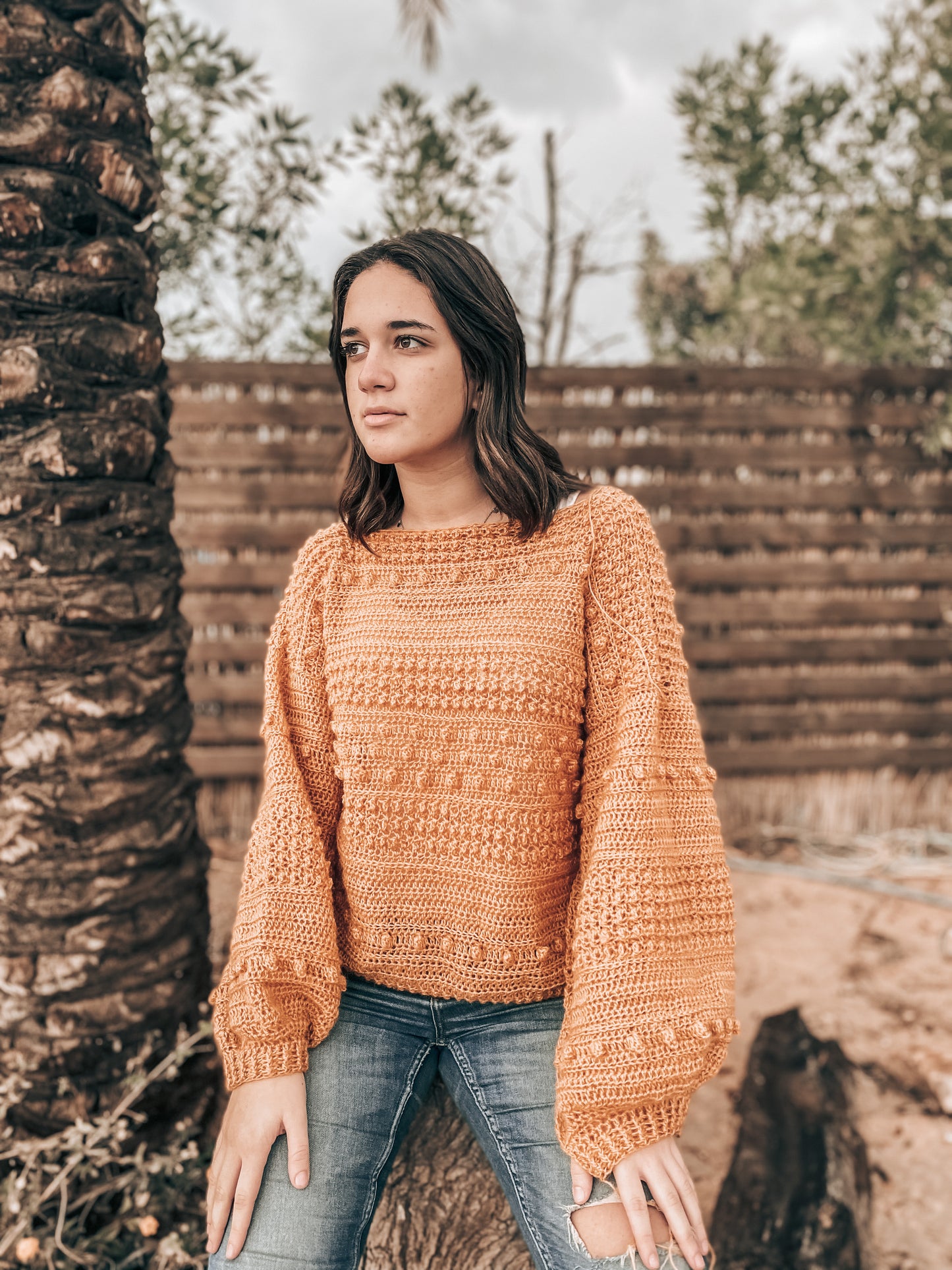 Jasmine Coral sweater (Mohair Edition) Crochet Kit