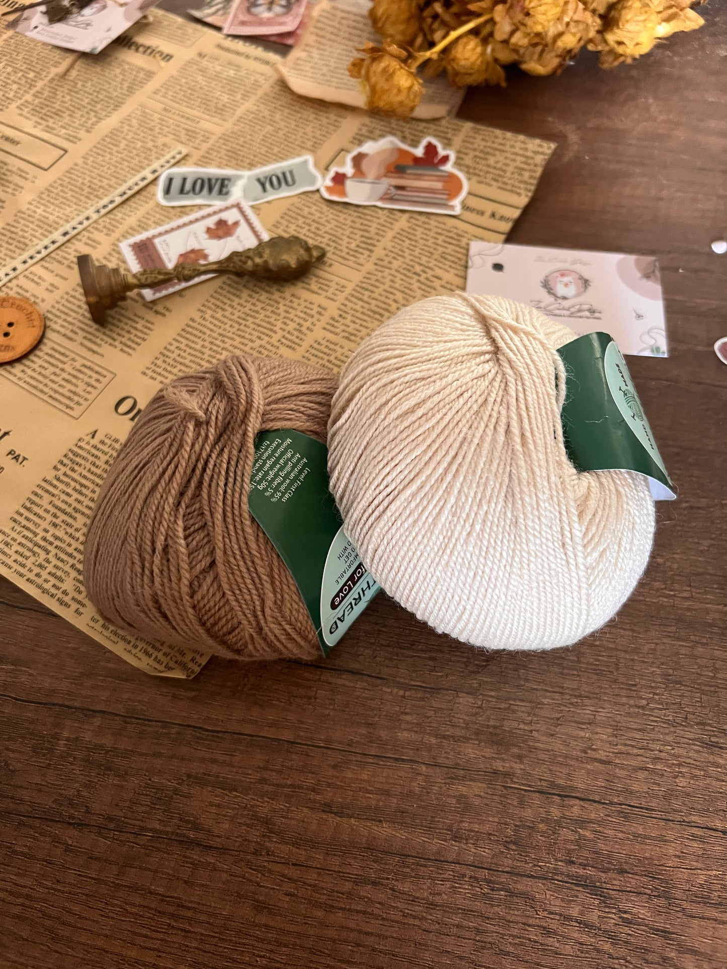 Hand made wool yarn