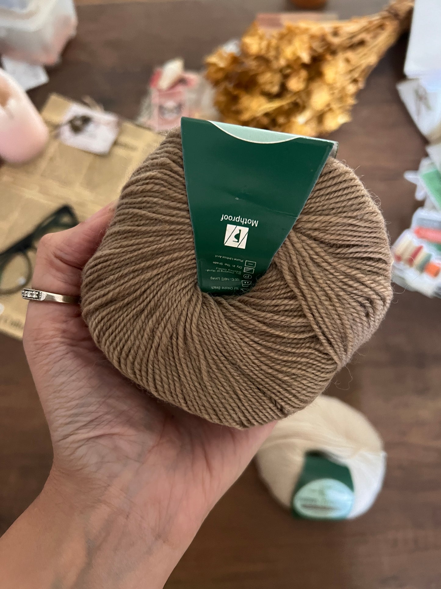 Hand made wool yarn