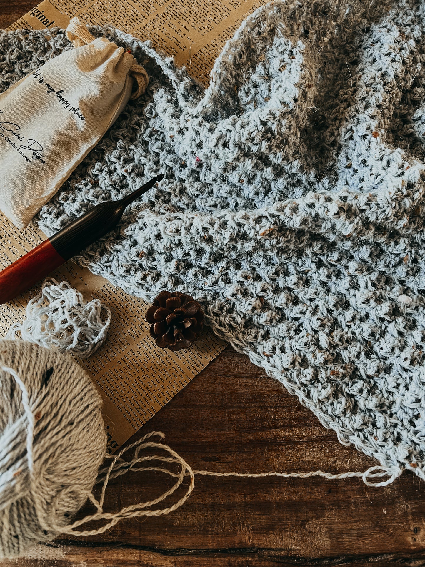 Mini Acorn Shawl Crochet Pattern
