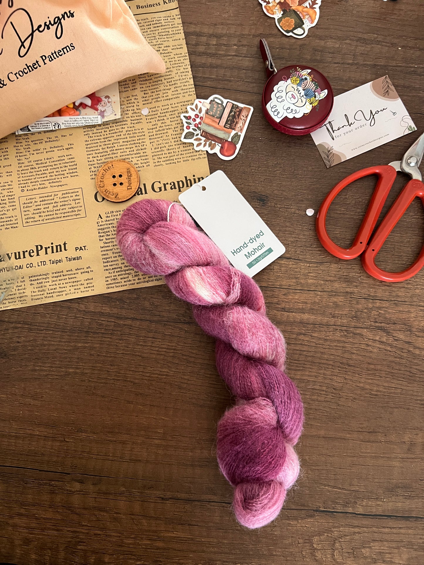 Hand Dyed Mohair