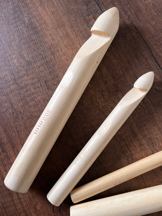 Wooden / Bamboo large Crochet hooks