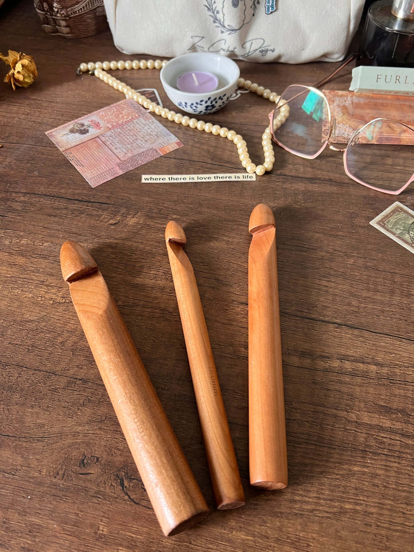 Wooden / Bamboo large Crochet hooks
