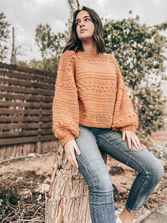 Jasmine Coral sweater (Mohair Edition) Crochet Pattern