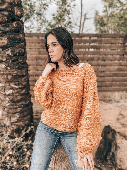 Jasmine Coral sweater (Mohair Edition) Crochet Kit