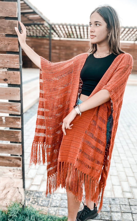 Rusty Cocoa Kimono Crochet Kit